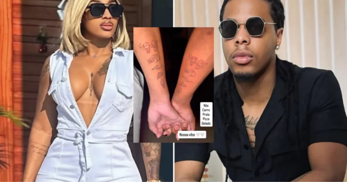 Neide Sofia e Adilson Fire eternizam amor com tatuagens idênticas