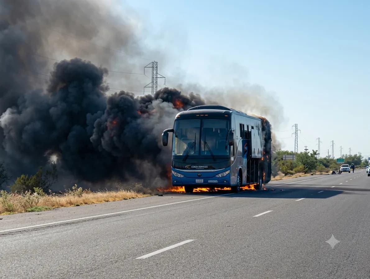 Passageiros escapam ilesos após incêndio de autocarro da Huambo Expresso