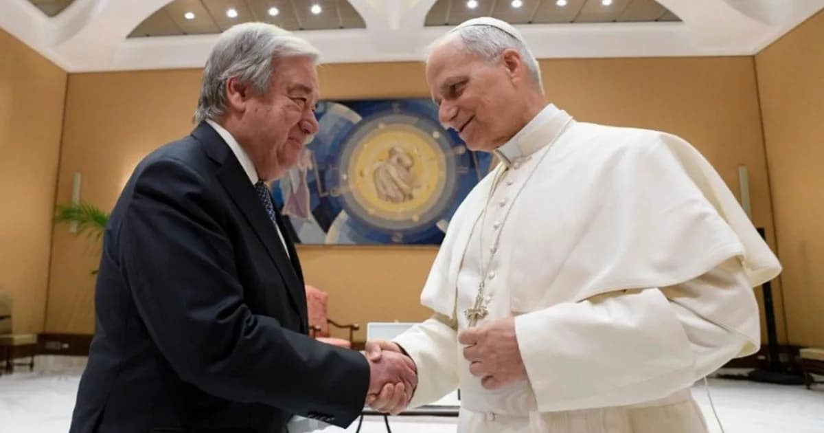 SG da ONU e Papa Leão XIV falam sobre "cooperação" paz e segurança