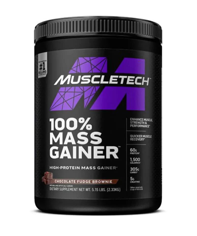 MuscleTech 100% Mass Gainer — Sabor: Chocolate Fudge Brownie