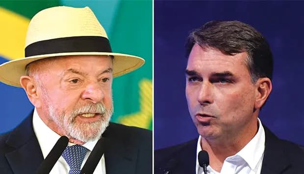 Lula e Flávio Bolsonaro em propaganda eleitoral